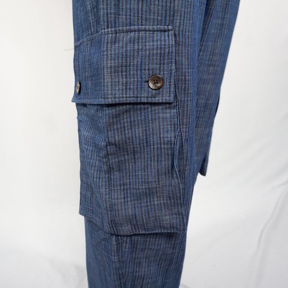 No. 6 STORE Blue Railroad Stripe Side-Pocket Pants - Picture 6 of 7